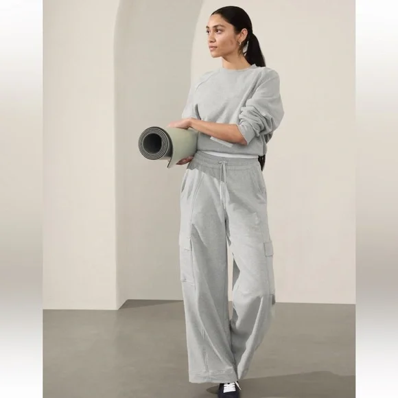 Retroterry Gray High Rise Wide Leg Cargo Pant. Petite Medium - Picture 1 of 9